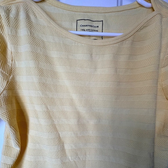 Charter Club Tee M Yellow Short Sleeves Cotton - Picture 4 of 5